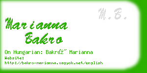 marianna bakro business card